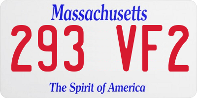 MA license plate 293VF2