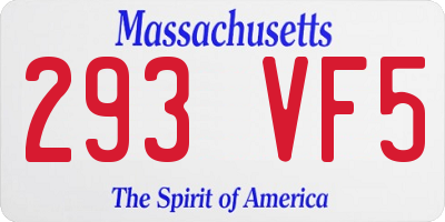 MA license plate 293VF5