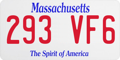MA license plate 293VF6