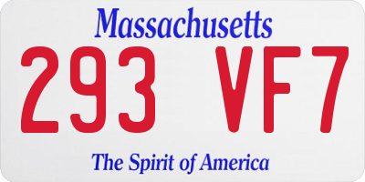MA license plate 293VF7