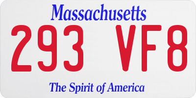 MA license plate 293VF8