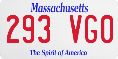 MA license plate 293VG0