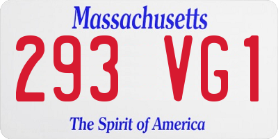 MA license plate 293VG1