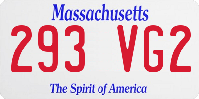 MA license plate 293VG2