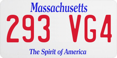 MA license plate 293VG4