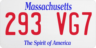 MA license plate 293VG7