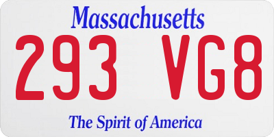 MA license plate 293VG8