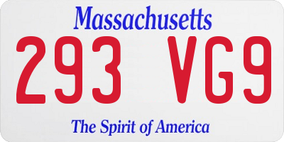 MA license plate 293VG9