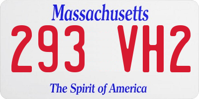 MA license plate 293VH2