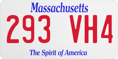 MA license plate 293VH4