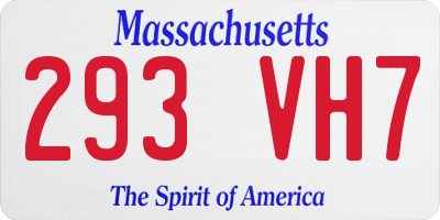 MA license plate 293VH7