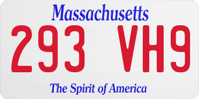 MA license plate 293VH9