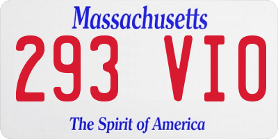 MA license plate 293VI0