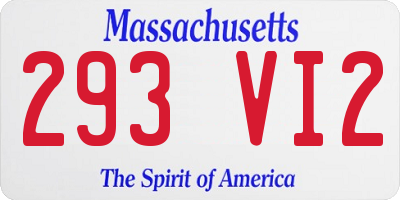 MA license plate 293VI2