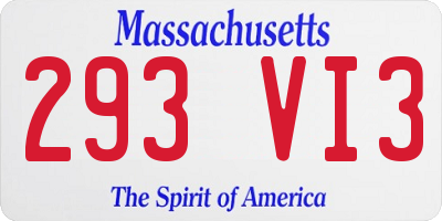 MA license plate 293VI3