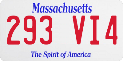 MA license plate 293VI4