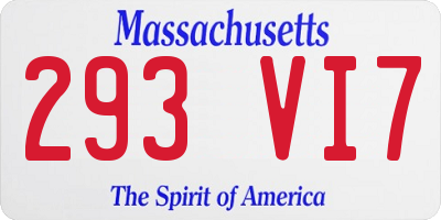 MA license plate 293VI7