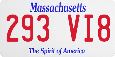 MA license plate 293VI8