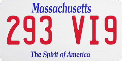 MA license plate 293VI9