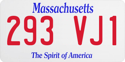 MA license plate 293VJ1