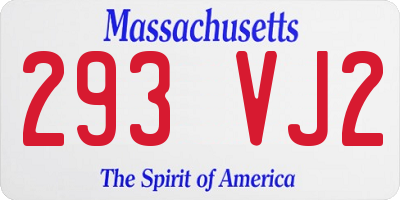 MA license plate 293VJ2