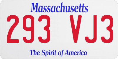 MA license plate 293VJ3