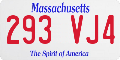 MA license plate 293VJ4
