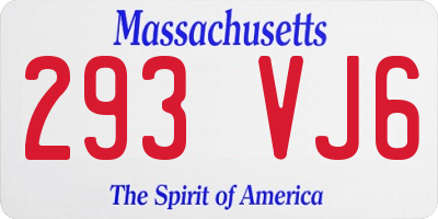MA license plate 293VJ6