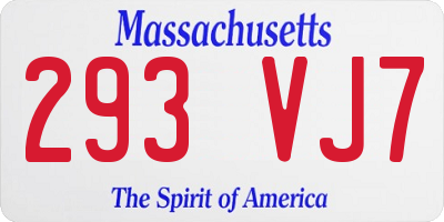 MA license plate 293VJ7