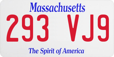MA license plate 293VJ9