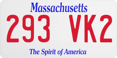 MA license plate 293VK2