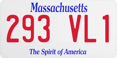 MA license plate 293VL1