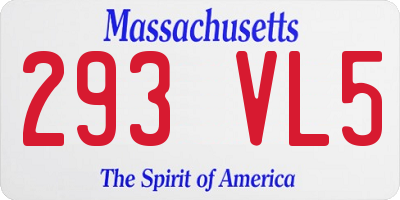MA license plate 293VL5