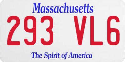 MA license plate 293VL6