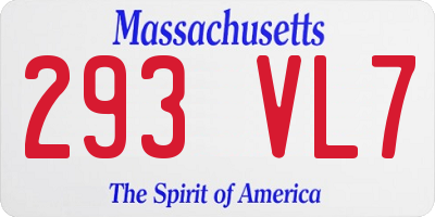 MA license plate 293VL7