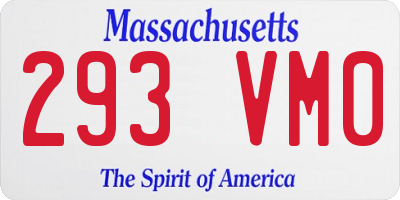 MA license plate 293VM0