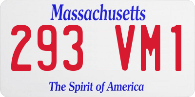 MA license plate 293VM1