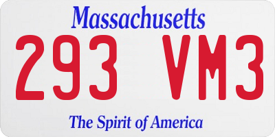 MA license plate 293VM3