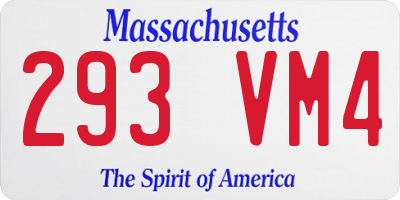 MA license plate 293VM4