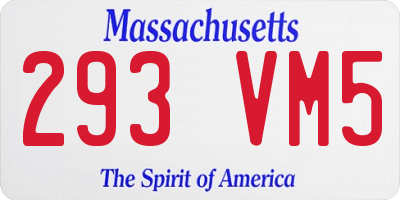 MA license plate 293VM5