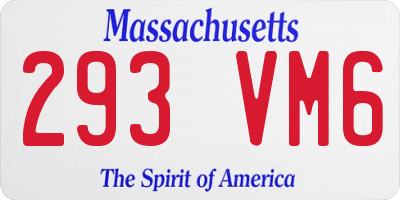 MA license plate 293VM6