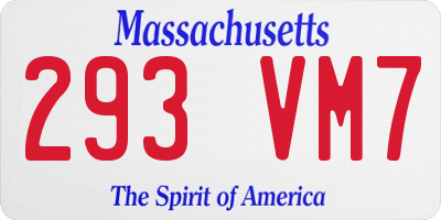 MA license plate 293VM7