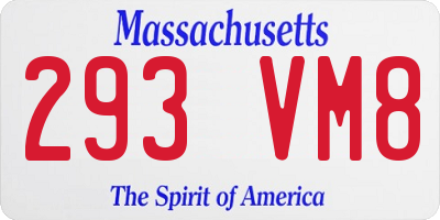 MA license plate 293VM8
