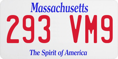 MA license plate 293VM9