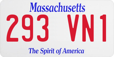 MA license plate 293VN1