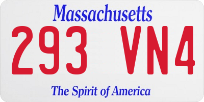 MA license plate 293VN4