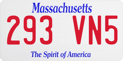 MA license plate 293VN5