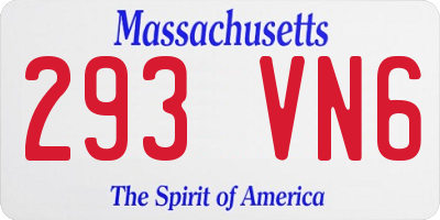 MA license plate 293VN6