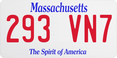 MA license plate 293VN7