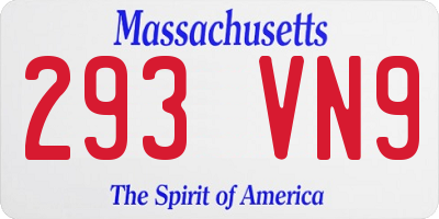 MA license plate 293VN9